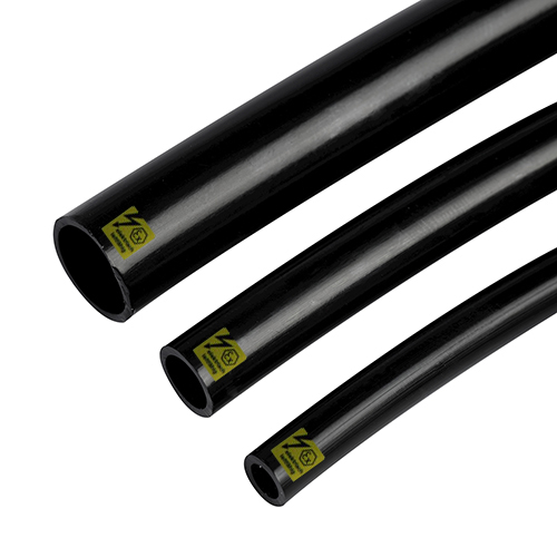 Flexibler PTFE-el-schwarz Schlauch, max. 12 bar bei 20&deg;C, 65 Shore D, elektrisch leitf&auml;hig