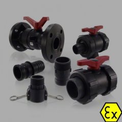 LEITF&Auml;HIGE
KUNSTSTOFF
ARMATUREN : PP-EL Armaturen
f&uuml;r die 
Chemie- und
Verfahrenstechnik